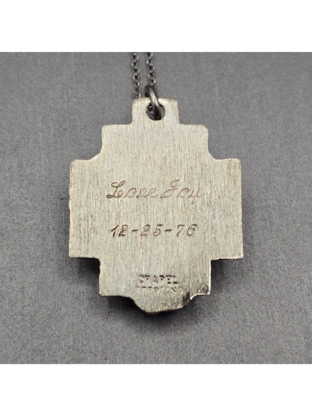 Vintage Chapel Sterling Silver Agony of Christ Pendant Necklace Brutalist 1976 - Picture 9 of 15